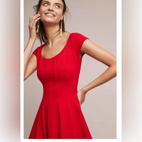 Anthropologie Bailey 44 Vibrant Red Mini romantic Dress - Picture 14 of 14